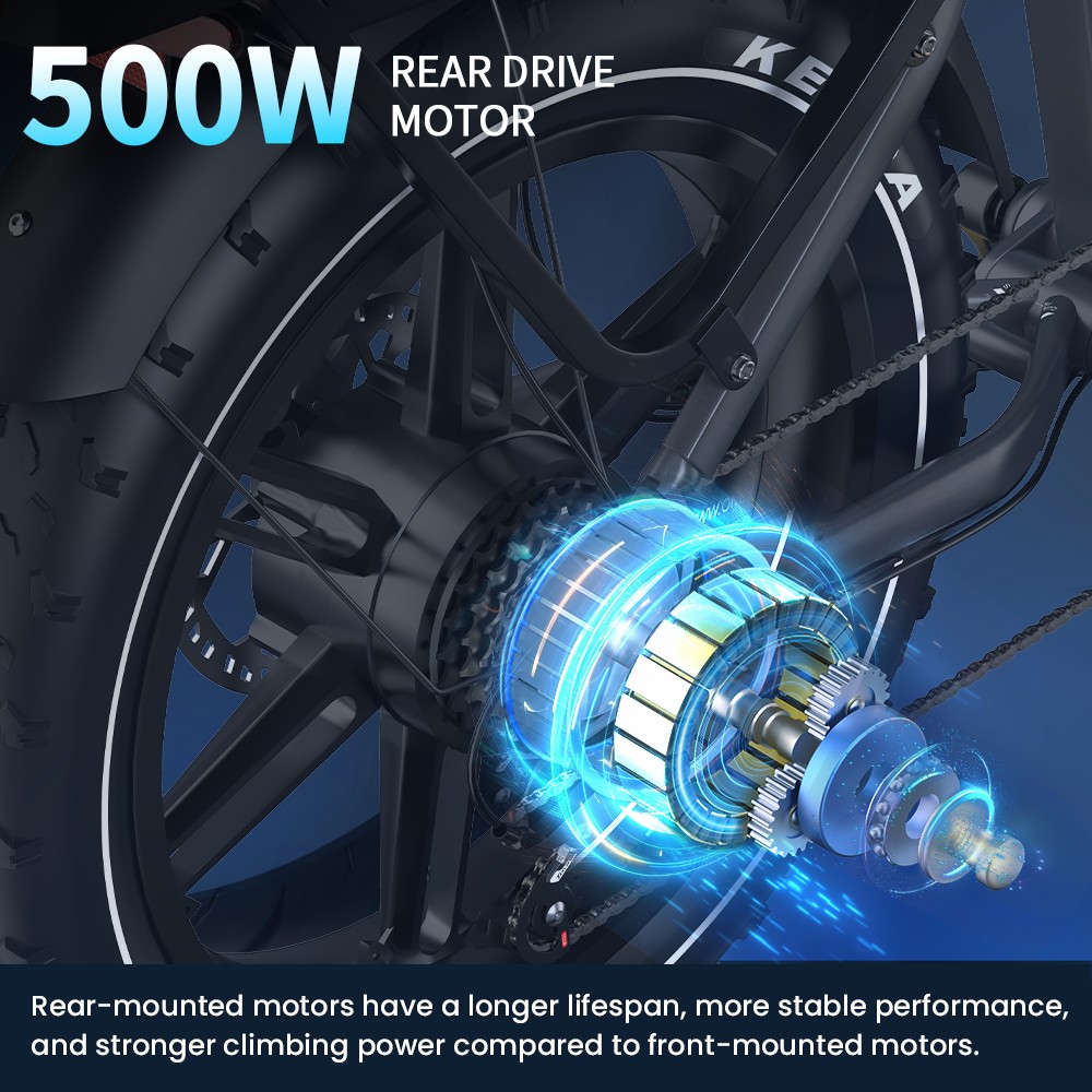 ONESPORT OT08 Pro Elektrofahrrad, 500W Motor, 2 x 48 V 18 Ah Akku, 20 x 4,0 Zoll Reifen, 25 km/h Höchstgeschwindigkeit, 190 km maximale Reichweite, Ölscheibenbremsen vorne und hinten, Federgabel, Shimano 7-Gang-Getriebe - Grau
