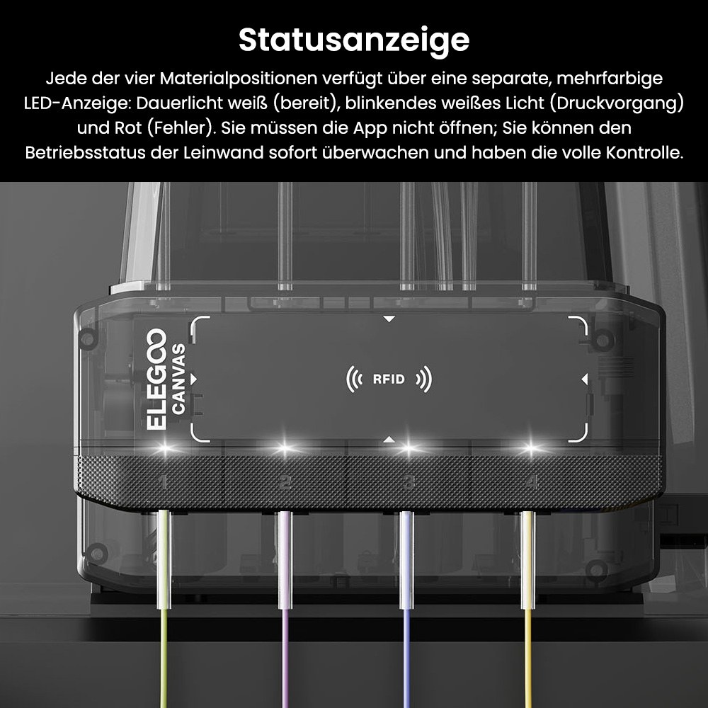Elegoo Centauri Carbon 2 Combo 3D-Drucker, 4 Farben Druck CoreXY 500mm/s Hochgeschwindigkeit, 350℃-D&uuml;se, Kompatibel Mit Carbonfaser/PLA/ABS, LED-Streifen, 256*256*256mm