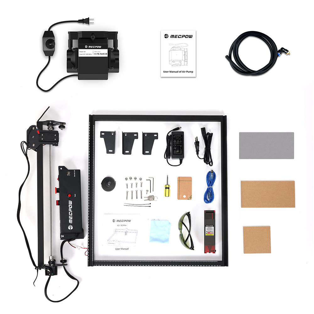 Graveur laser Mecpow X3 Pro 10 W avec kit d'assistance pneumatique