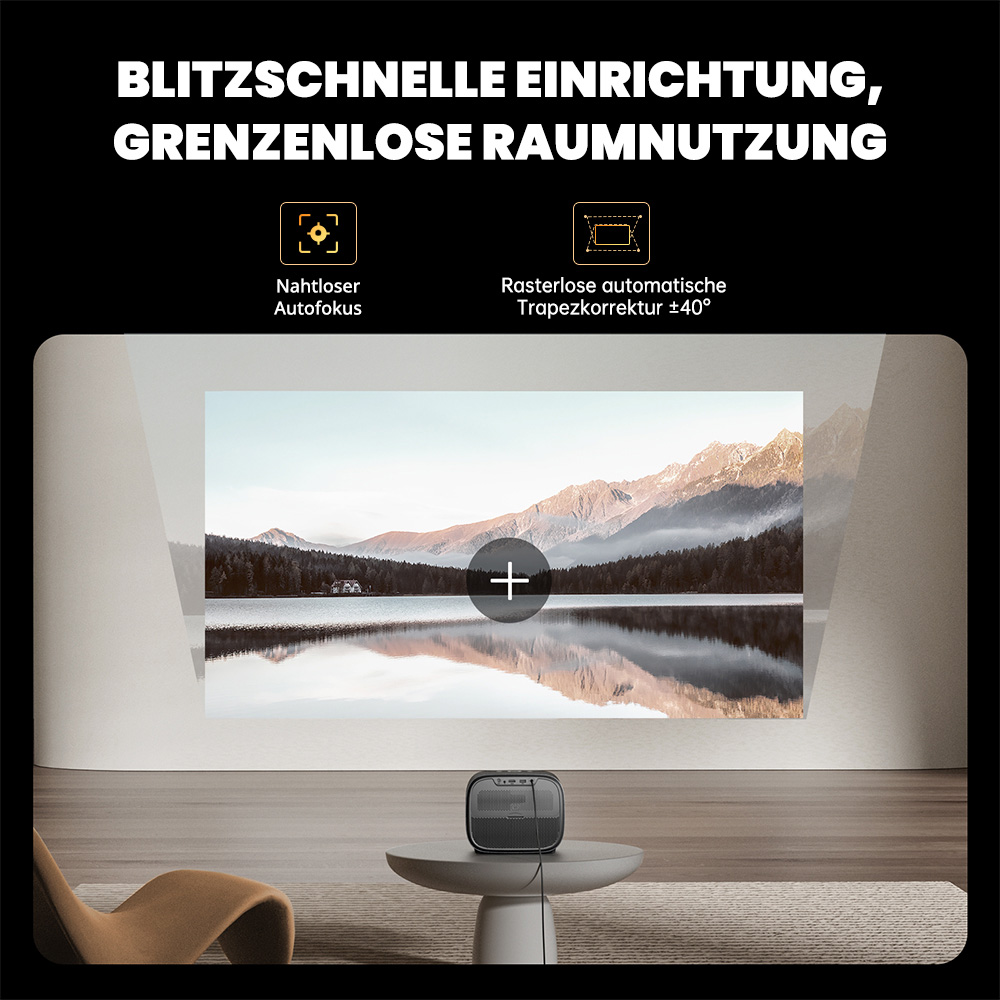 [Netflix & Google TV zertifiziert] ETOE E3 Pro Projektor, Dolby Digital Plus, native 1080P, 600 ANSI, 2GB+16GB, 5G WiFi, 4K-Decodierung, 20W-Surround-Sound, nahtloser Autofokus, Google Assistant, 10.000+ Apps