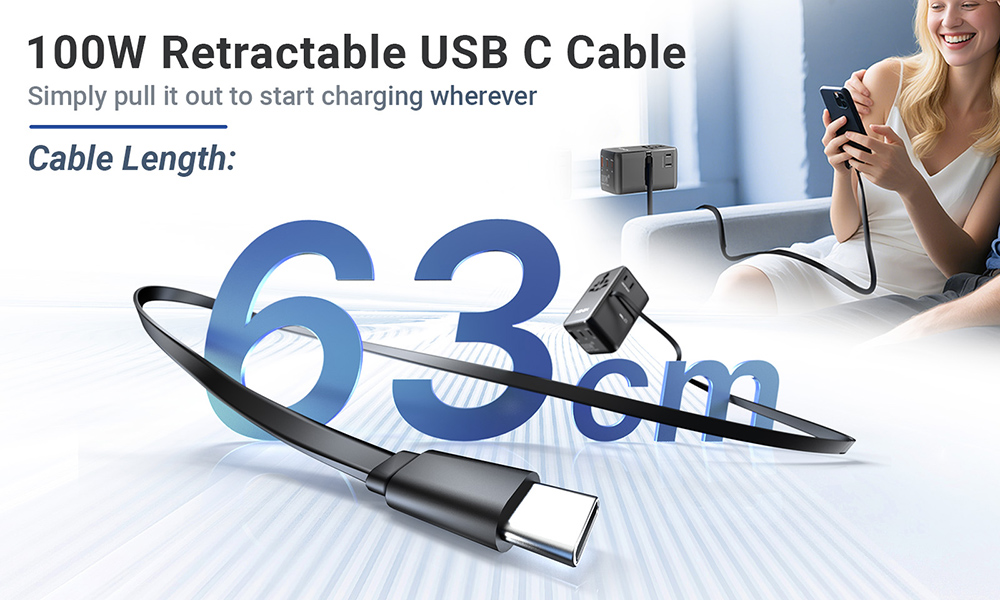 MINIX TP100C univerz&aacute;lis utaz&oacute;adapter USB-C k&aacute;bellel