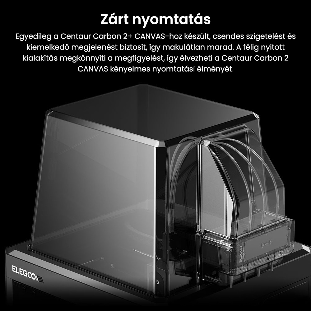 Elego Centauri Carbon 2 Combo 3D Nyomtat&oacute;, 4 Sz&iacute;nű Nyomtat&aacute;s CoreXY 500mm/s Nagy Sebess&eacute;gű, 350&deg;C F&uacute;v&oacute;ka, Sz&eacute;nsz&aacute;las/PLA/ABS Kompatibilis, LED Szalag, 256*256*256mm