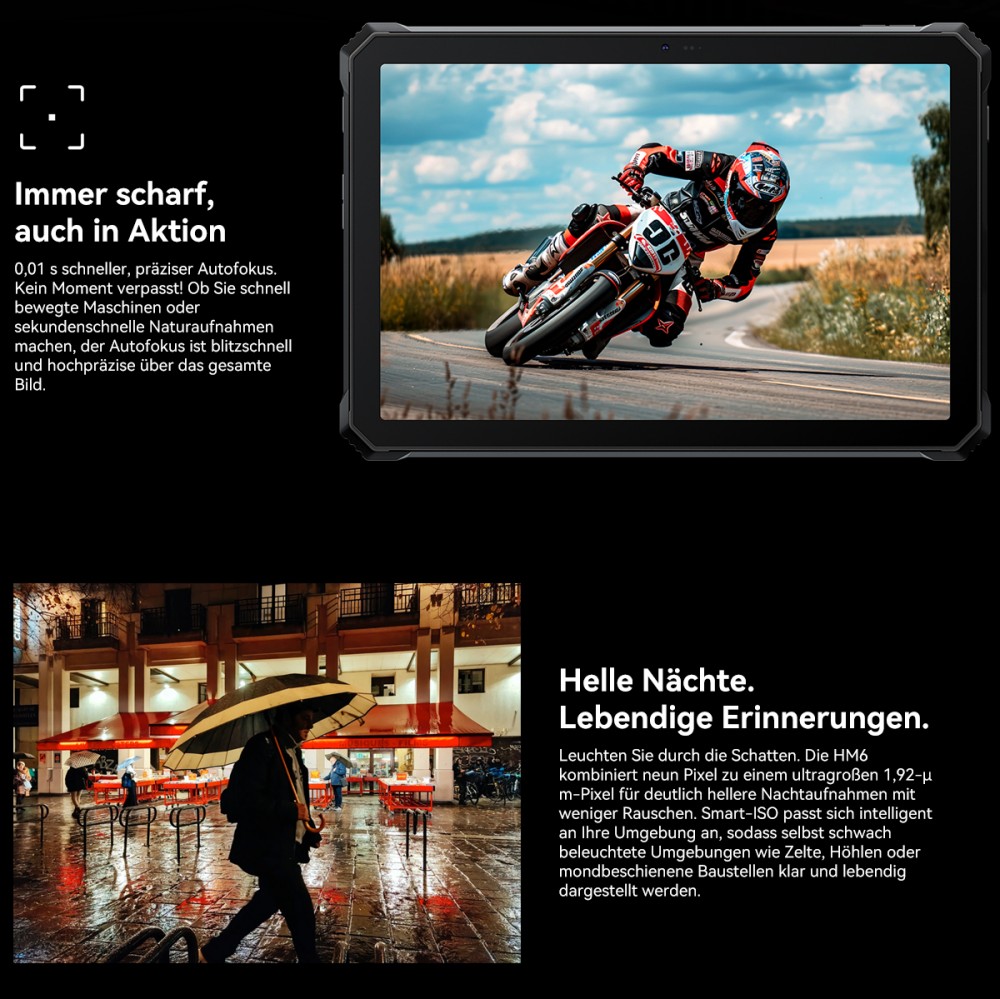 Blackview Active 12 Pro 5G Projektor AI Rugged Tablet, 200LM 120 Zoll 1080P Projektion, Android 15, 11 Zoll 1920*1200 IPS Bildschirm, MT6878 8 Kerne, 12GB + 24GB Erweiterungs-RAM 256GB ROM, 30000mAh Akku, 120W Schnellladung, 50MP+108MP Kamera, WiFi 6E