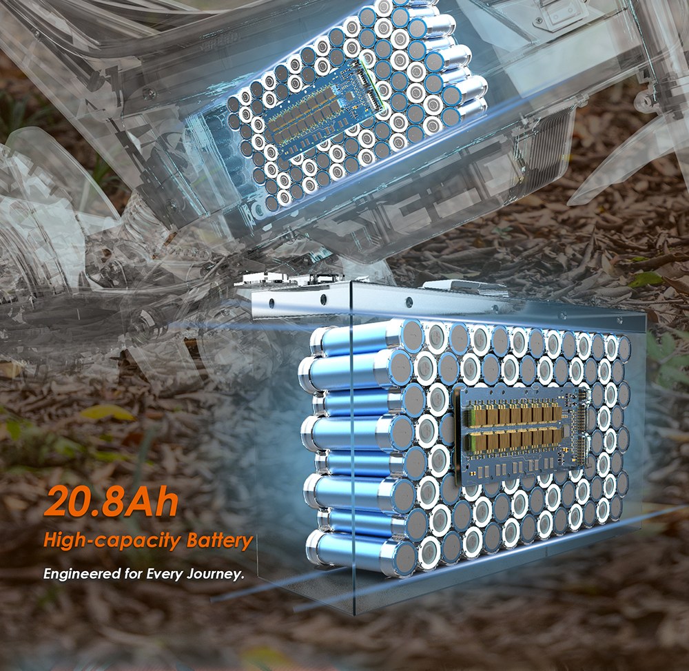 Kukirin X1 Motocyclette Électrique, Moteur 1000W, Batterie 48V 20.8Ah, Pneus Avant de 14 Pouces et Arrière de 12 Pouces, Vitesse Maximale de 50 km/h, Autonomie de 40 km, Freins Hydrauliques Avant et Arrière, Absorption des Chocs Hydrauliques