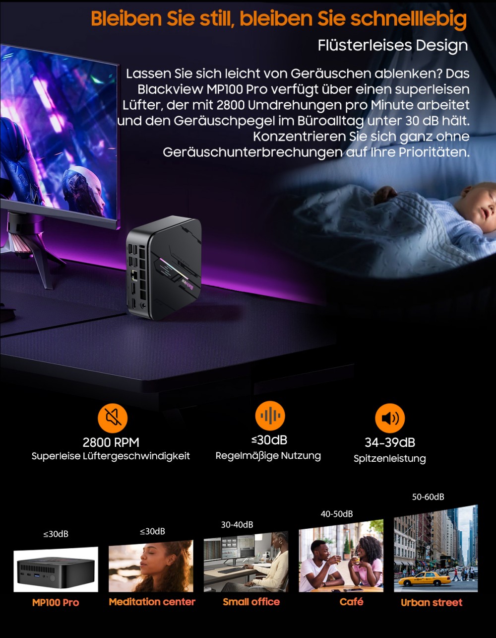 Blackview MP100 Pro Mini-PC, Intel i9-12900HK 14 Kerne, max. 5,0 GHz, 16 GB RAM, 1 TB SSD, HDMI+DP+USB-C Dreifach-4K-Display, WiFi 6 Bluetooth 5.2, 4*USB 3.2 Gen 1 Typ-A, 2*USB 3.2 Gen 2 Typ-A, 1*RJ45, 1*Audio-Buchse