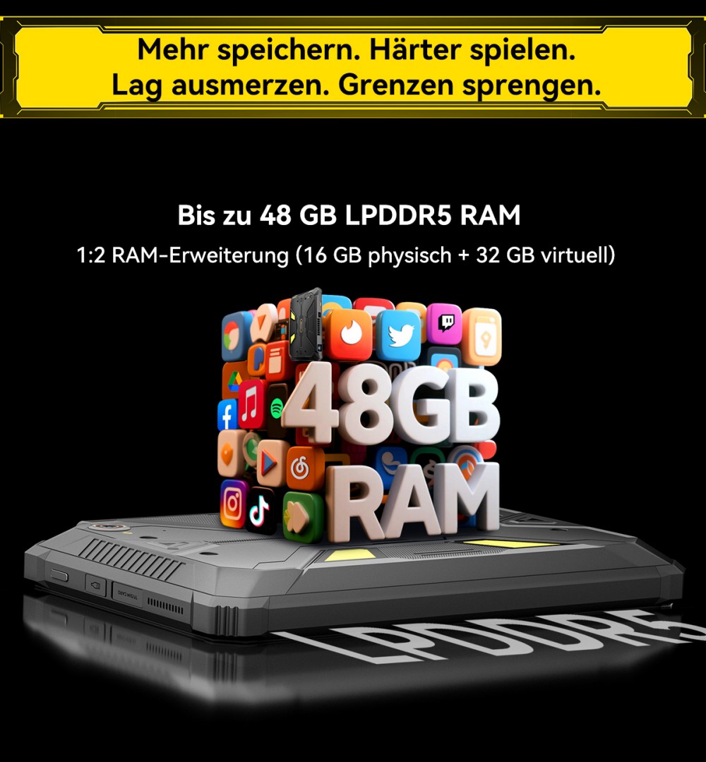 Blackview Active 12 Pro 5G Projektor AI Rugged Tablet, 200LM 120 Zoll 1080P Projektion, Android 15, 11 Zoll 1920*1200 IPS Bildschirm, MT6878 8 Kerne, 12GB + 24GB Erweiterungs-RAM 256GB ROM, 30000mAh Akku, 120W Schnellladung, 50MP+108MP Kamera, WiFi 6E