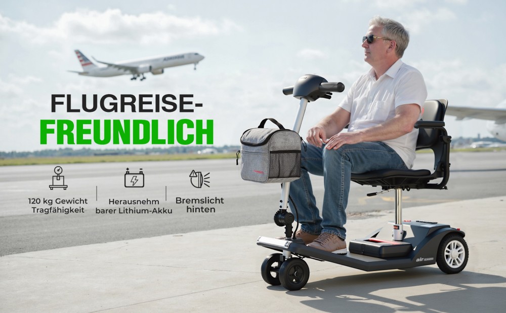 Sweetrich Air Classic Mobilitätsroller, 250W Motor, 24V 12Ah Batterie, 6 km/h Höchstgeschwindigkeit, 16 km Reichweite