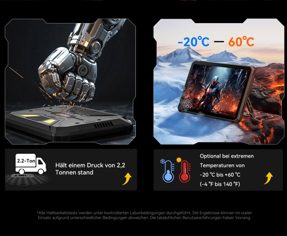 Blackview Active 12 Pro 5G Projektor AI Rugged Tablet, 200LM 120 Zoll 1080P Projektion, Android 15, 11 Zoll 1920*1200 IPS Bildschirm, MT6878 8 Kerne, 12GB + 24GB Erweiterungs-RAM 256GB ROM, 30000mAh Akku, 120W Schnellladung, 50MP+108MP Kamera, WiFi 6E