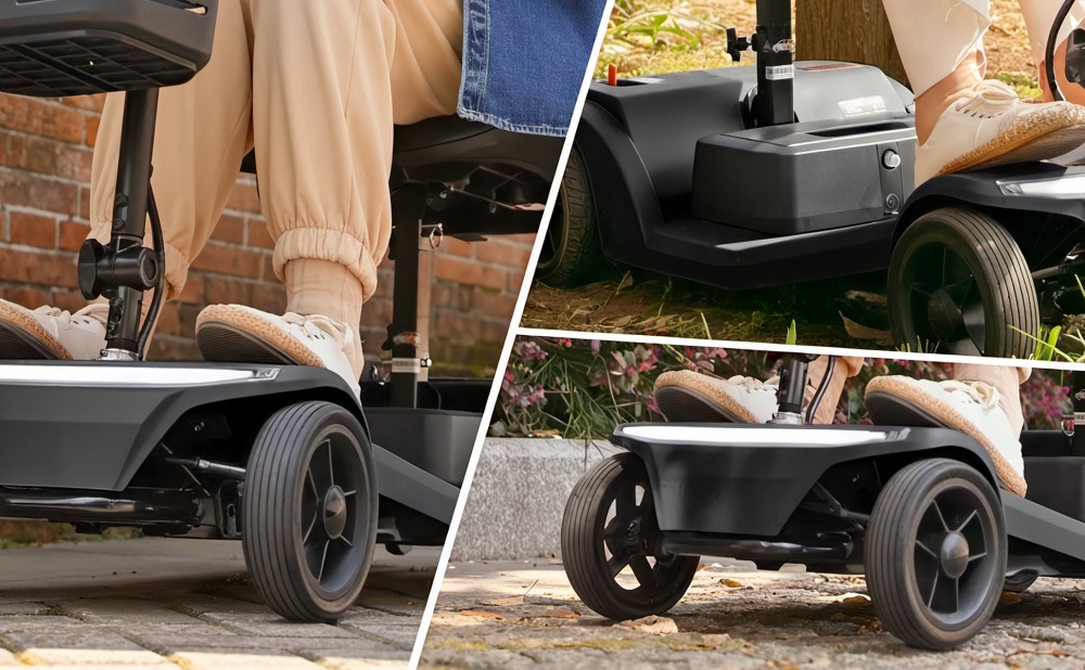 Sweetrich S2 Mobilitätsroller, 250W Motor, 24V 12Ah Batterie, 6 km/h Höchstgeschwindigkeit, 15 km Reichweite - Schwarz