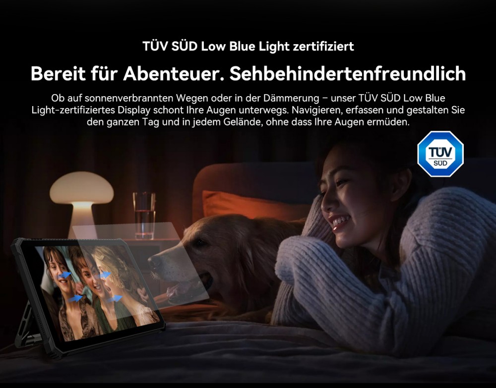 Blackview Active 12 Pro 5G Projektor AI Rugged Tablet, 200LM 120 Zoll 1080P Projektion, Android 15, 11 Zoll 1920*1200 IPS Bildschirm, MT6878 8 Kerne, 12GB + 24GB Erweiterungs-RAM 256GB ROM, 30000mAh Akku, 120W Schnellladung, 50MP+108MP Kamera, WiFi 6E