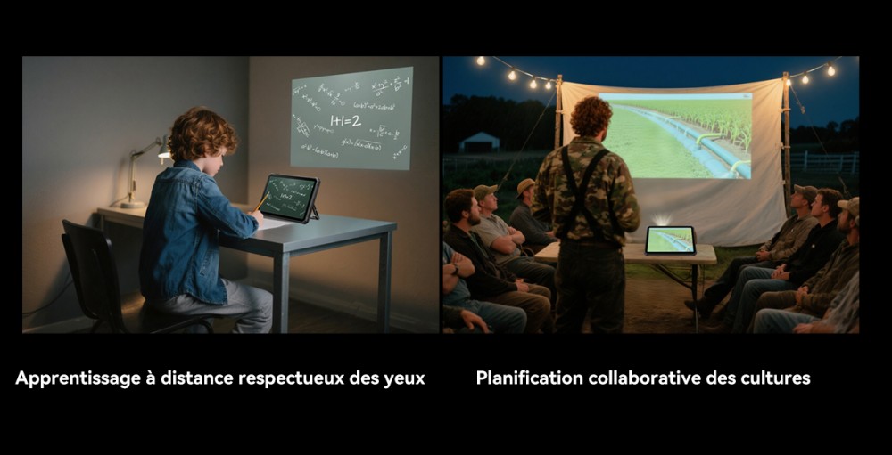 Blackview Active 12 Pro 5G Projecteur AI Tablette Robuste, Projection 1080P 120 pouces 200LM, Android 15, Écran IPS 11 pouces 1920*1200, MT6878 8 cœurs, 12 Go + 24 Go de RAM extensible, 256 Go de ROM, Batterie 30000 mAh, Charge rapide 120W, Caméra 50MP+108MP, Wi-Fi 6E