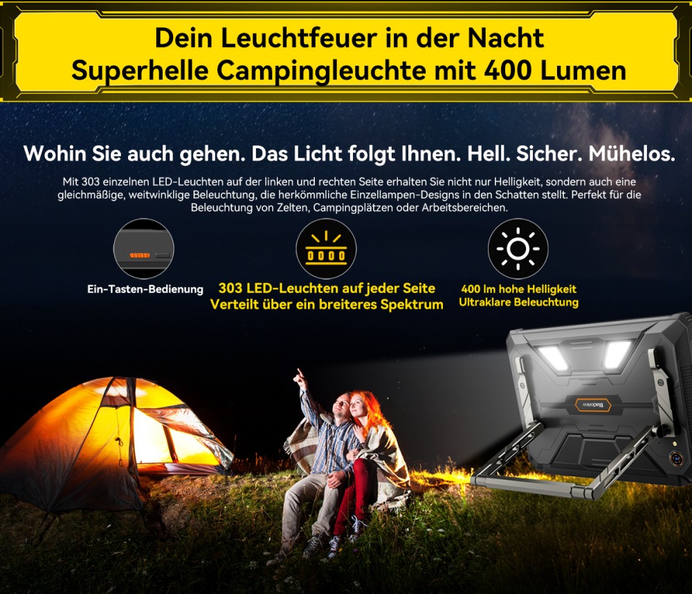Blackview Active 12 Pro 5G Projektor AI Rugged Tablet, 200LM 120 Zoll 1080P Projektion, Android 15, 11 Zoll 1920*1200 IPS Bildschirm, MT6878 8 Kerne, 12GB + 24GB Erweiterungs-RAM 256GB ROM, 30000mAh Akku, 120W Schnellladung, 50MP+108MP Kamera, WiFi 6E