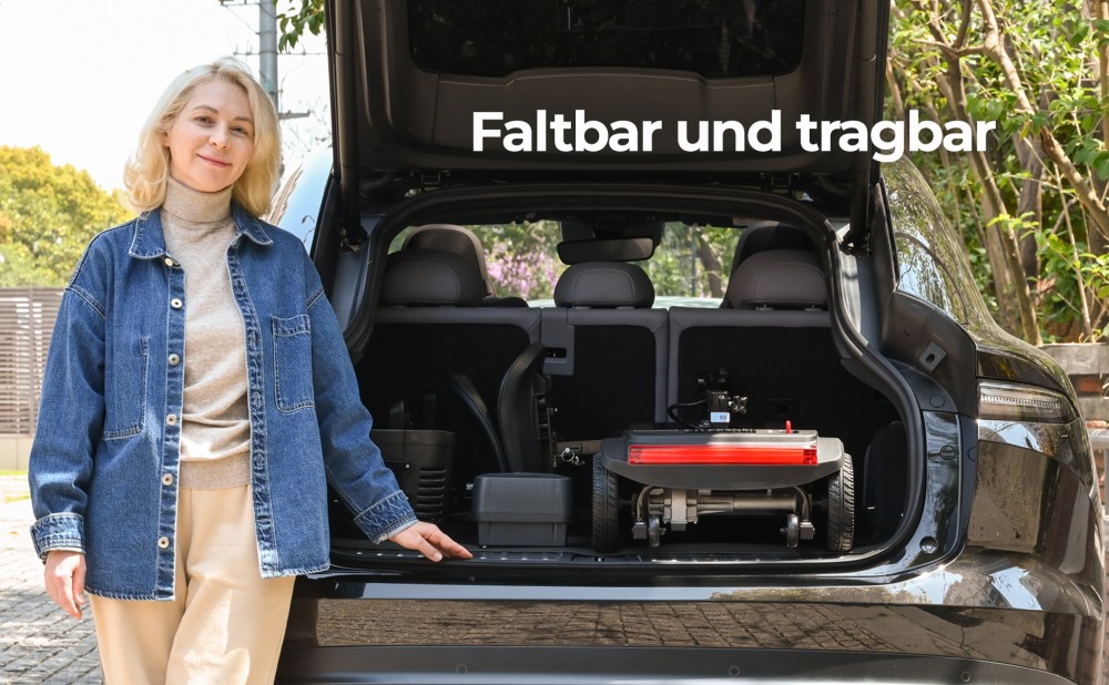 Sweetrich S2 Mobilitätsroller, 250W Motor, 24V 12Ah Batterie, 6 km/h Höchstgeschwindigkeit, 15 km Reichweite - Schwarz