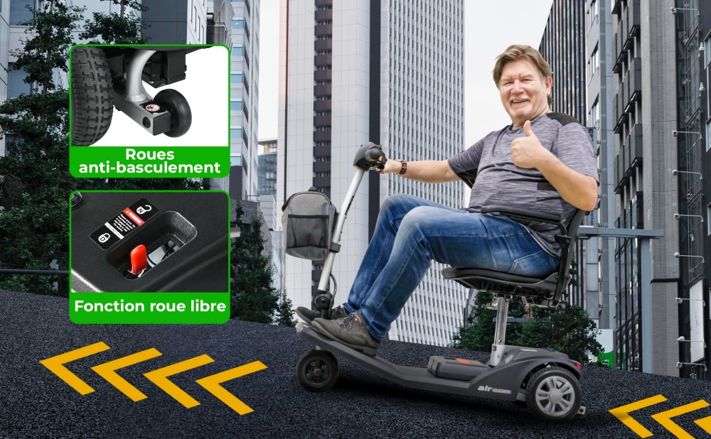 Sweetrich Air Classic Trottinette de mobilité, moteur 250W, batterie 24V 12Ah, vitesse maximale de 6 km/h, autonomie de 16 km