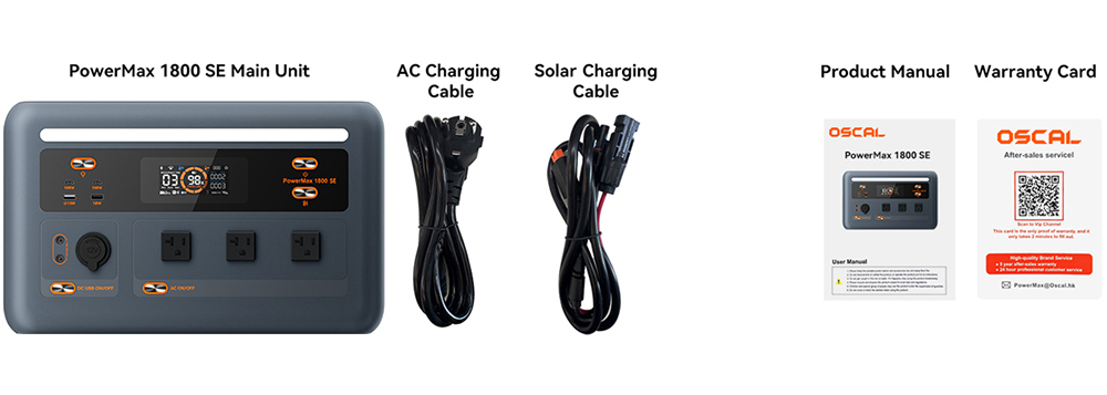 Oscal PowerMax 1800 SE Portable Power Station, 1024Wh LiFePO₄ Battery, 1800W Rated / 3600W Surge, 10 Outputs, 800W Solar & 700W AC Fast Charging, 0.01s UPS, Pure Sine Wave AC for Outdoor & Home Backup