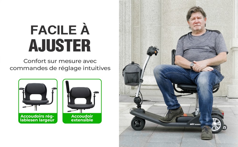 Sweetrich Air Classic Trottinette de mobilité, moteur 250W, batterie 24V 12Ah, vitesse maximale de 6 km/h, autonomie de 16 km