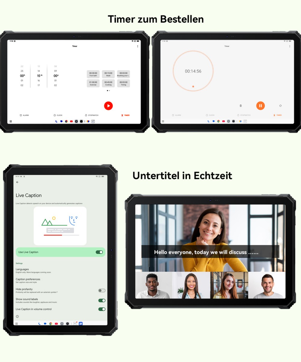 Blackview Active 12 Pro 5G Projektor AI Rugged Tablet, 200LM 120 Zoll 1080P Projektion, Android 15, 11 Zoll 1920*1200 IPS Bildschirm, MT6878 8 Kerne, 12GB + 24GB Erweiterungs-RAM 256GB ROM, 30000mAh Akku, 120W Schnellladung, 50MP+108MP Kamera, WiFi 6E
