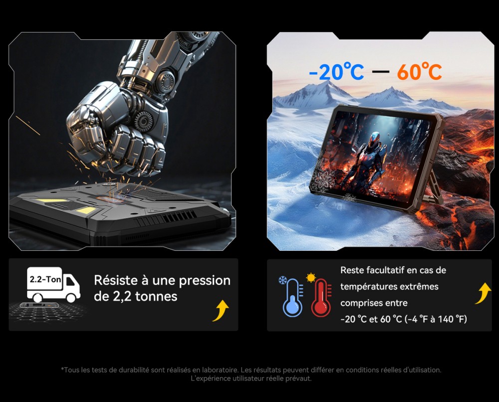 Blackview Active 12 Pro 5G Projecteur AI Tablette Robuste, Projection 1080P 120 pouces 200LM, Android 15, Écran IPS 11 pouces 1920*1200, MT6878 8 cœurs, 12 Go + 24 Go de RAM extensible, 256 Go de ROM, Batterie 30000 mAh, Charge rapide 120W, Caméra 50MP+108MP, Wi-Fi 6E