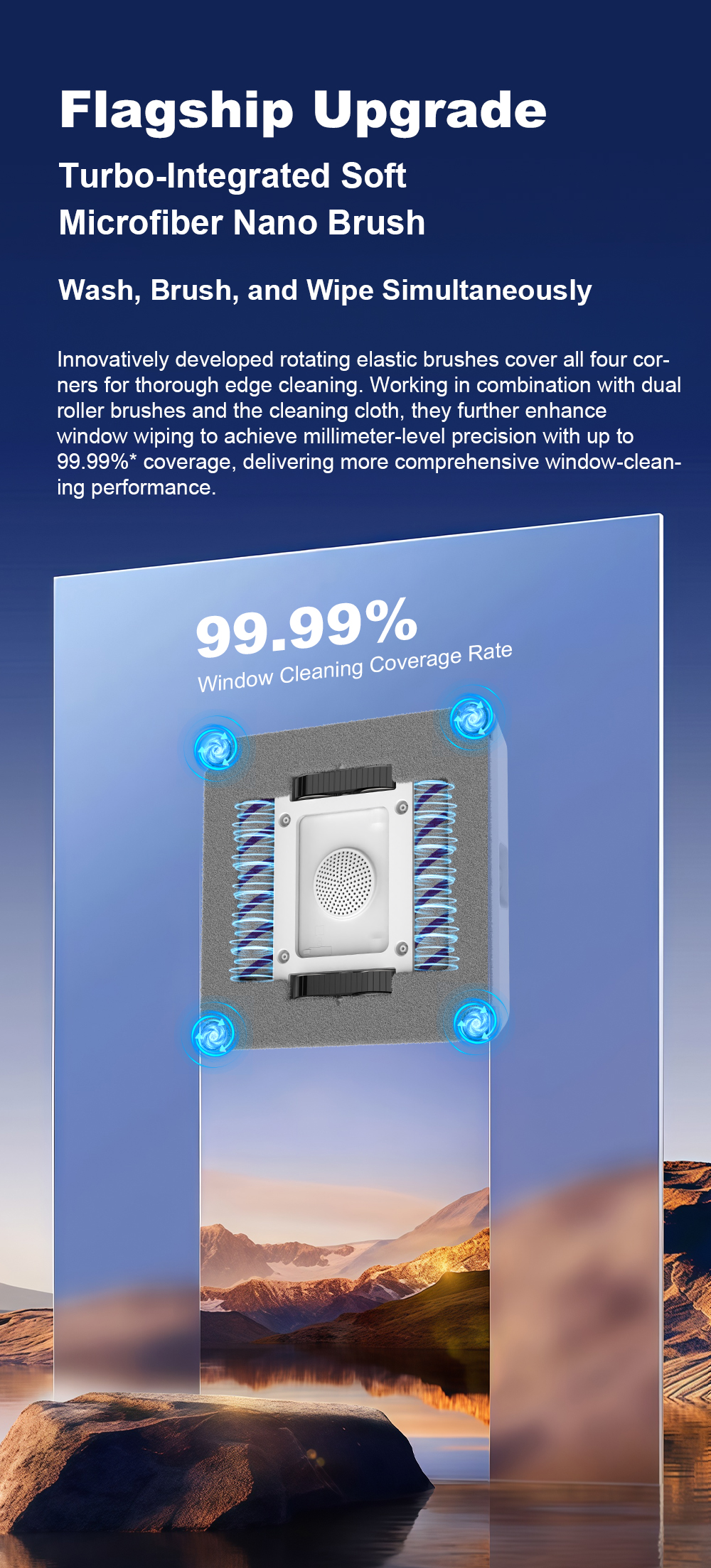 Liectroux S9 Fensterreinigungsroboter, Doppelrollenb&uuml;rsten, 6-Wege-Wasserspray, 9000Pa Saugkraft, Fernbedienung und App-Steuerung