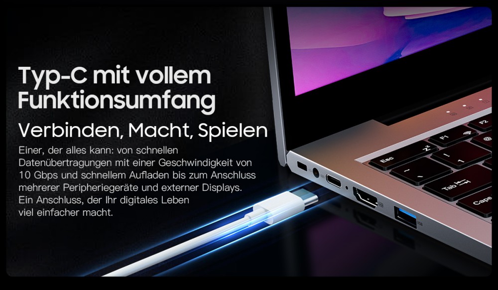 Blackview AceBook 8 Laptop, 15,6 Zoll 1920*1080 IPS-Bildschirm, Intel N150 4-Kern Max 3,6GHz, 16GB RAM 512GB SSD, Dual-Band WLAN Bluetooth 5.0, 2*USB 3.0 1*USB 2.0 1*USB-C 1*HDMI 2.0 1*Audiobuchse 1*MicroSD-Kartensteckplatz, 38Wh Akku 36W Ladegerät