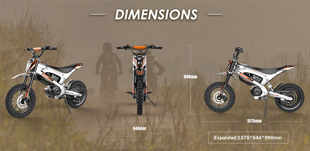 Kukirin X1 Motocyclette Électrique, Moteur 1000W, Batterie 48V 20.8Ah, Pneus Avant de 14 Pouces et Arrière de 12 Pouces, Vitesse Maximale de 50 km/h, Autonomie de 40 km, Freins Hydrauliques Avant et Arrière, Absorption des Chocs Hydrauliques