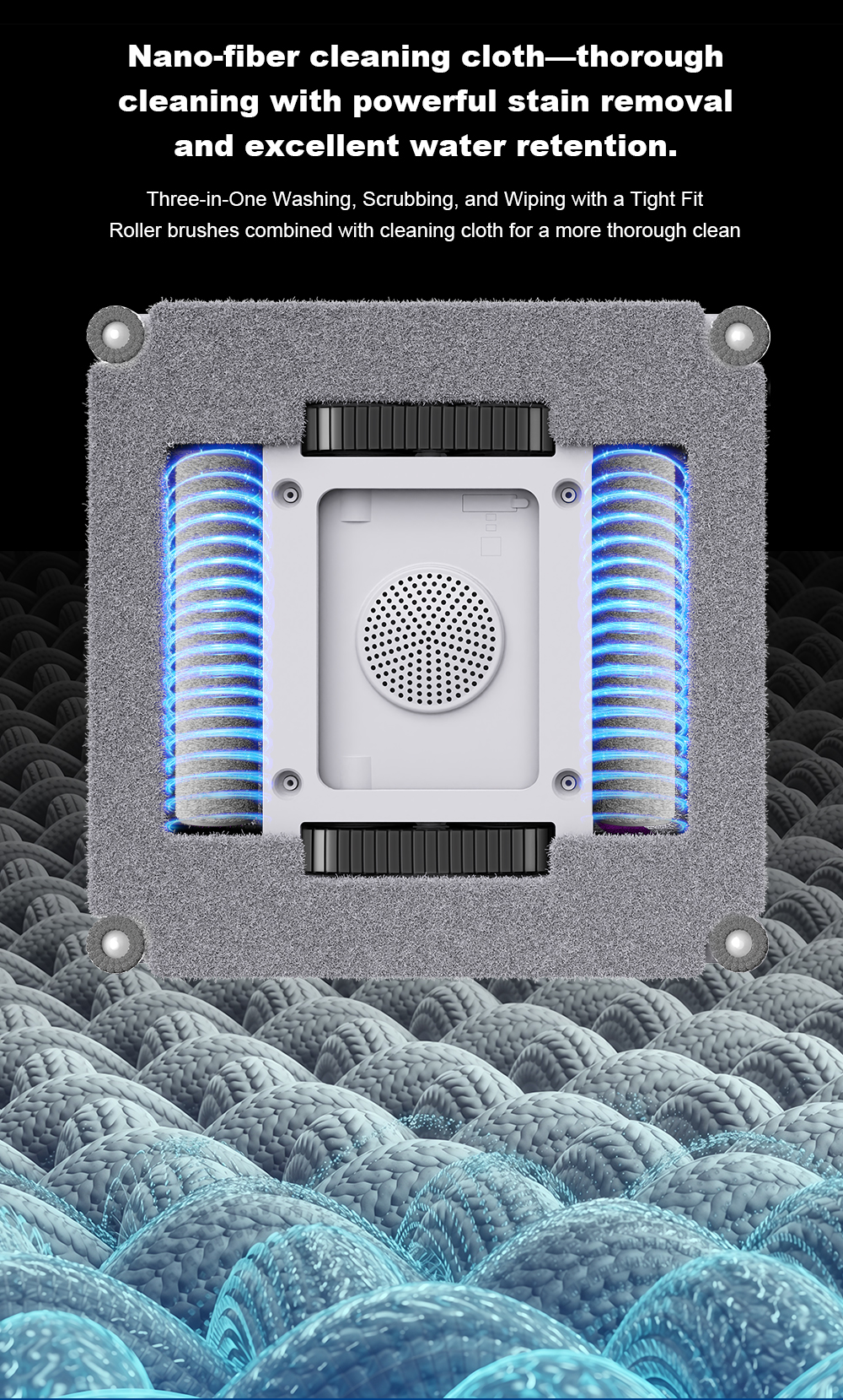 Liectroux S9 Robot lave-vitres, brosses &agrave; double rouleau, pulv&eacute;risation d'eau &agrave; 6 voies, aspiration de 9000Pa, contr&ocirc;le &agrave; distance et par application