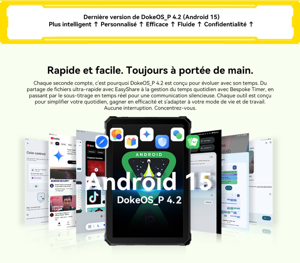 Blackview Active 12 Pro 5G Projecteur AI Tablette Robuste, Projection 1080P 120 pouces 200LM, Android 15, Écran IPS 11 pouces 1920*1200, MT6878 8 cœurs, 12 Go + 24 Go de RAM extensible, 256 Go de ROM, Batterie 30000 mAh, Charge rapide 120W, Caméra 50MP+108MP, Wi-Fi 6E