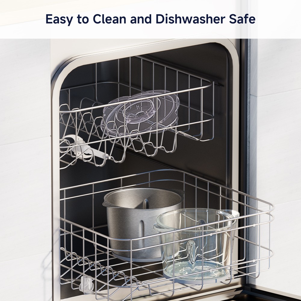 Hachoir &eacute;lectrique BioloMix Mini, moteur puissant de 300 W, deux bols de 3 L, minuterie LED, acier inoxydable et verre, utilisation mains libres et compatible lave-vaisselle, hachoir et pur&eacute;e multifonctionnels