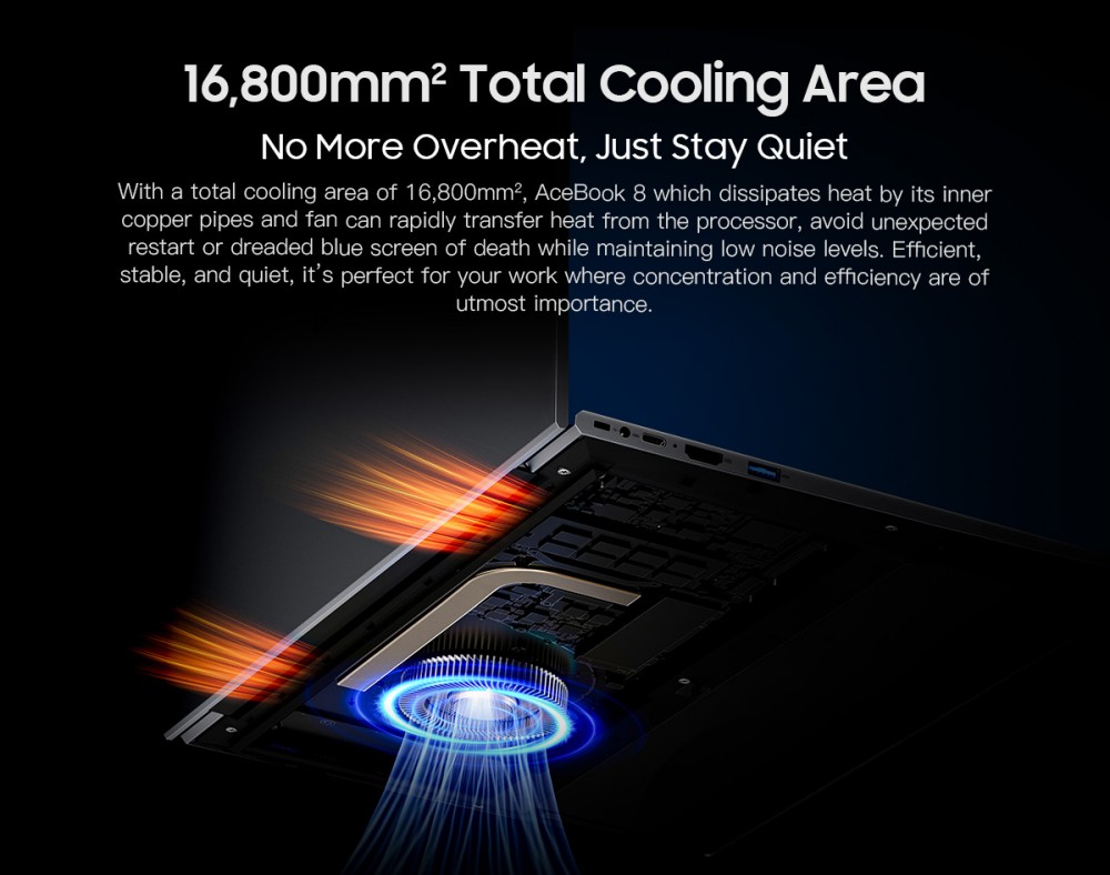 Blackview AceBook 8 Laptop, 15,6-palcová obrazovka IPS 1920*1080, Intel N150 4 Core Max 3,6 GHz, 16 GB RAM 512 GB SSD, dvojpásmová WiFi Bluetooth 5.0, 2*USB 3.0 1*USB 2.0 1*USB-C 1*HDMI 2.0 1*Audio Jack 1*Slot na kartu microSD, 38Wh batéria 36W nabíjanie
