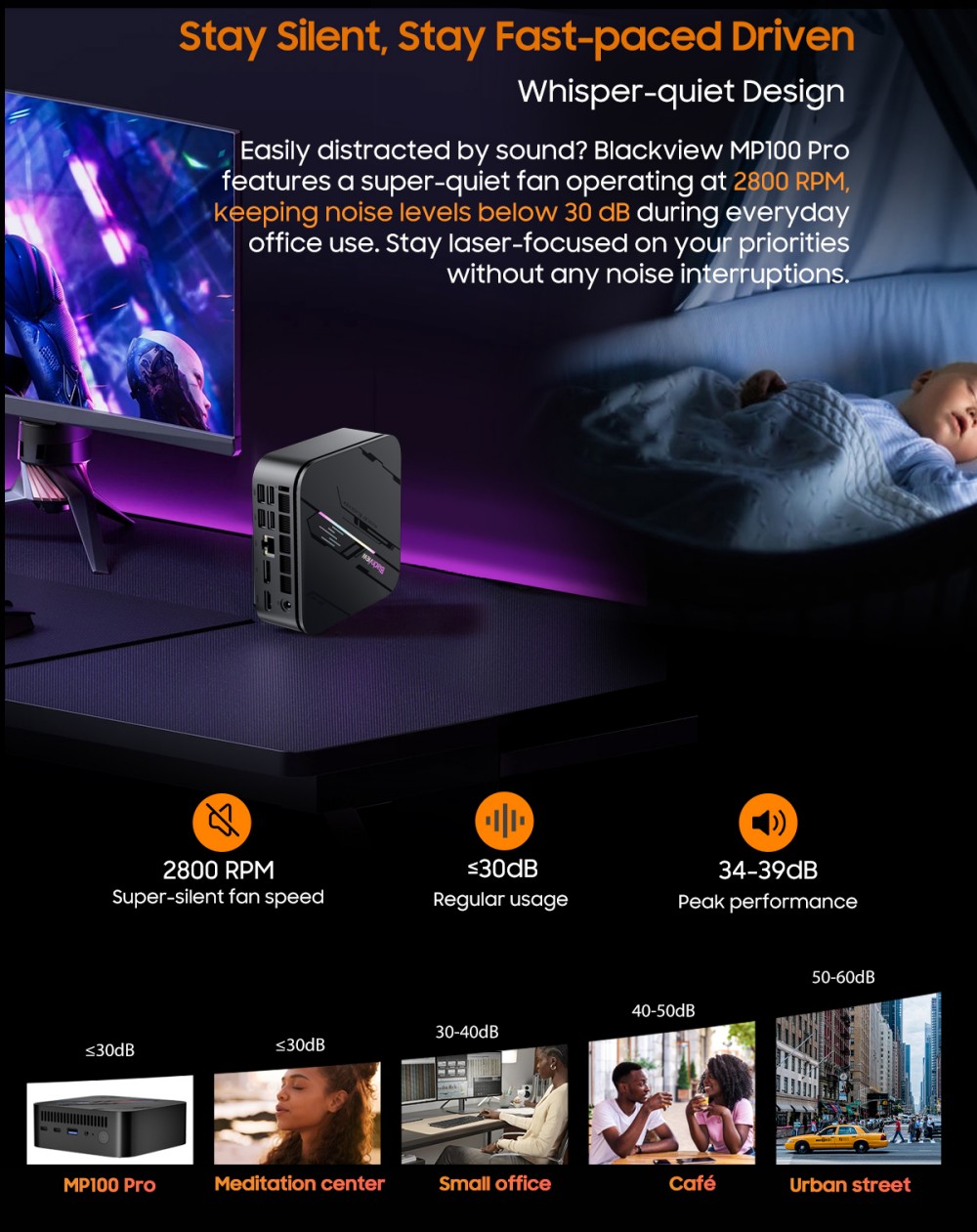 Blackview MP100 Pro Mini PC, Intel i9-12900HK 14 Cores Max 5.0GHz, 16GB RAM 1TB SSD, HDMI+DP+USB-C Triple 4K Display, WiFi 6 Bluetooth 5.2, 4*USB 3.2 Gen 1 Type-A, 2*USB 3.2 Gen 2 Type-A, 1*RJ45, 1*Audio Jack