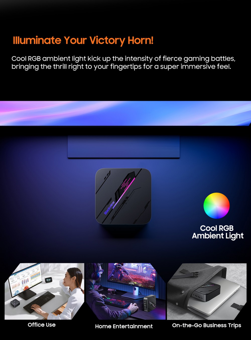 Blackview MP100 Pro Mini PC, Intel i9-12900HK 14 Cores Max 5.0GHz, 16GB RAM 1TB SSD, HDMI+DP+USB-C Triple 4K Display, WiFi 6 Bluetooth 5.2, 4*USB 3.2 Gen 1 Type-A, 2*USB 3.2 Gen 2 Type-A, 1*RJ45, 1*Audio Jack