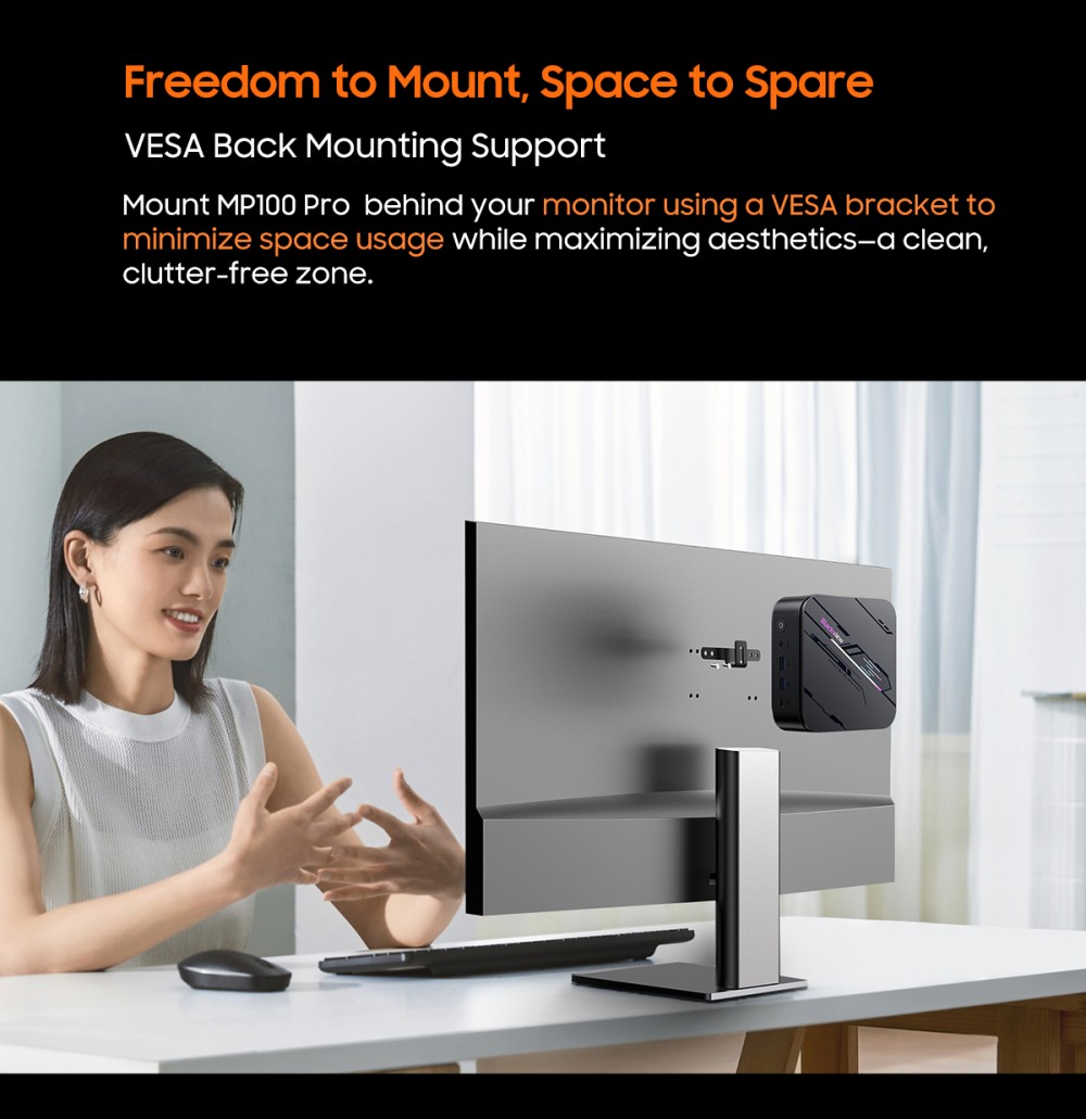 Blackview MP100 Pro Mini PC, Intel i9-12900HK 14 Cores Max 5.0GHz, 16GB RAM 1TB SSD, HDMI+DP+USB-C Triple 4K Display, WiFi 6 Bluetooth 5.2, 4*USB 3.2 Gen 1 Type-A, 2*USB 3.2 Gen 2 Type-A, 1*RJ45, 1*Audio Jack