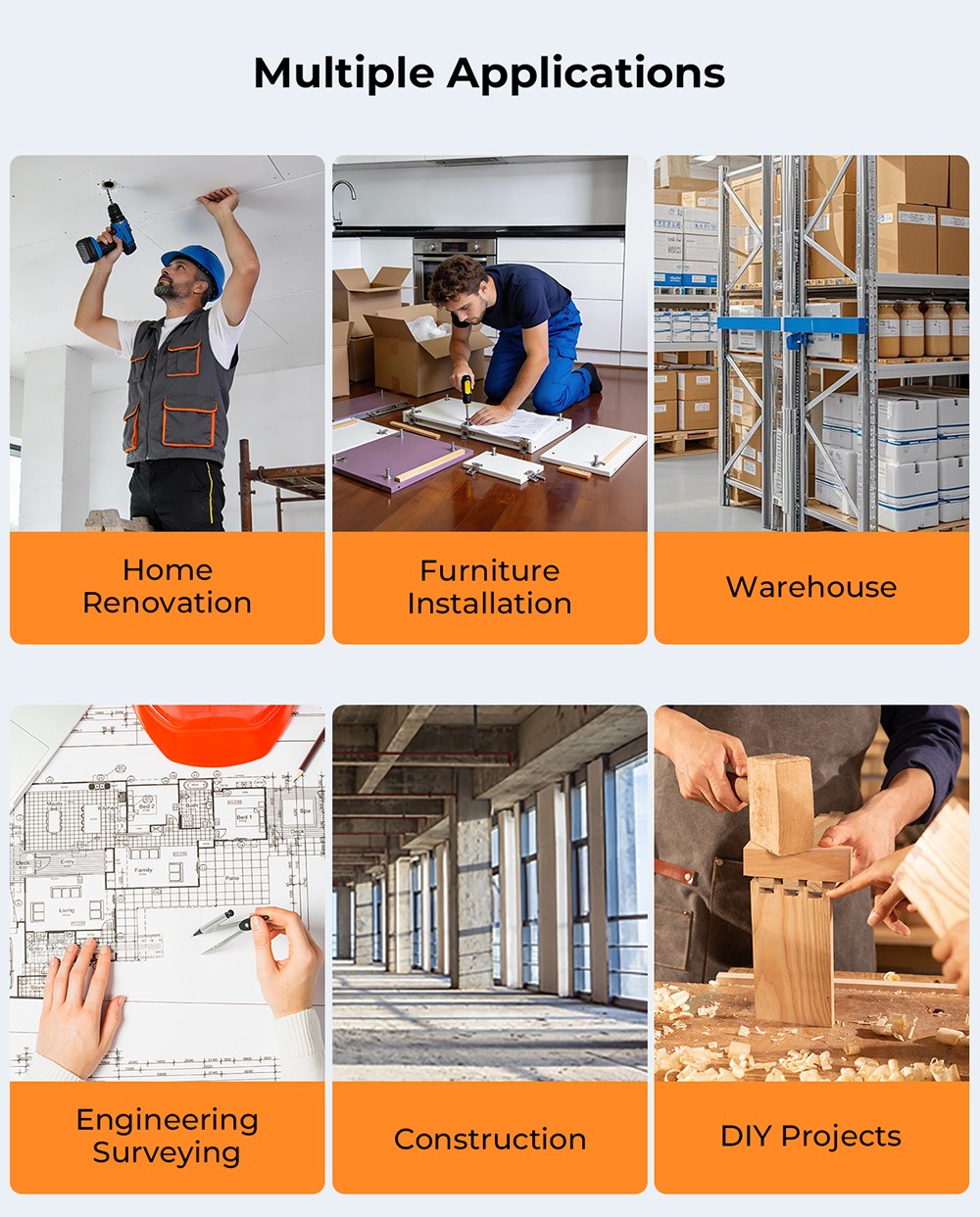 CIGMAN CD-80T Pocket-Size Laser Tape Measure, 80m Range, ±2mm Accuracy, IP54 Waterproof , 20 Data Groups, Type-C Rechargeable Laser Distance Meter