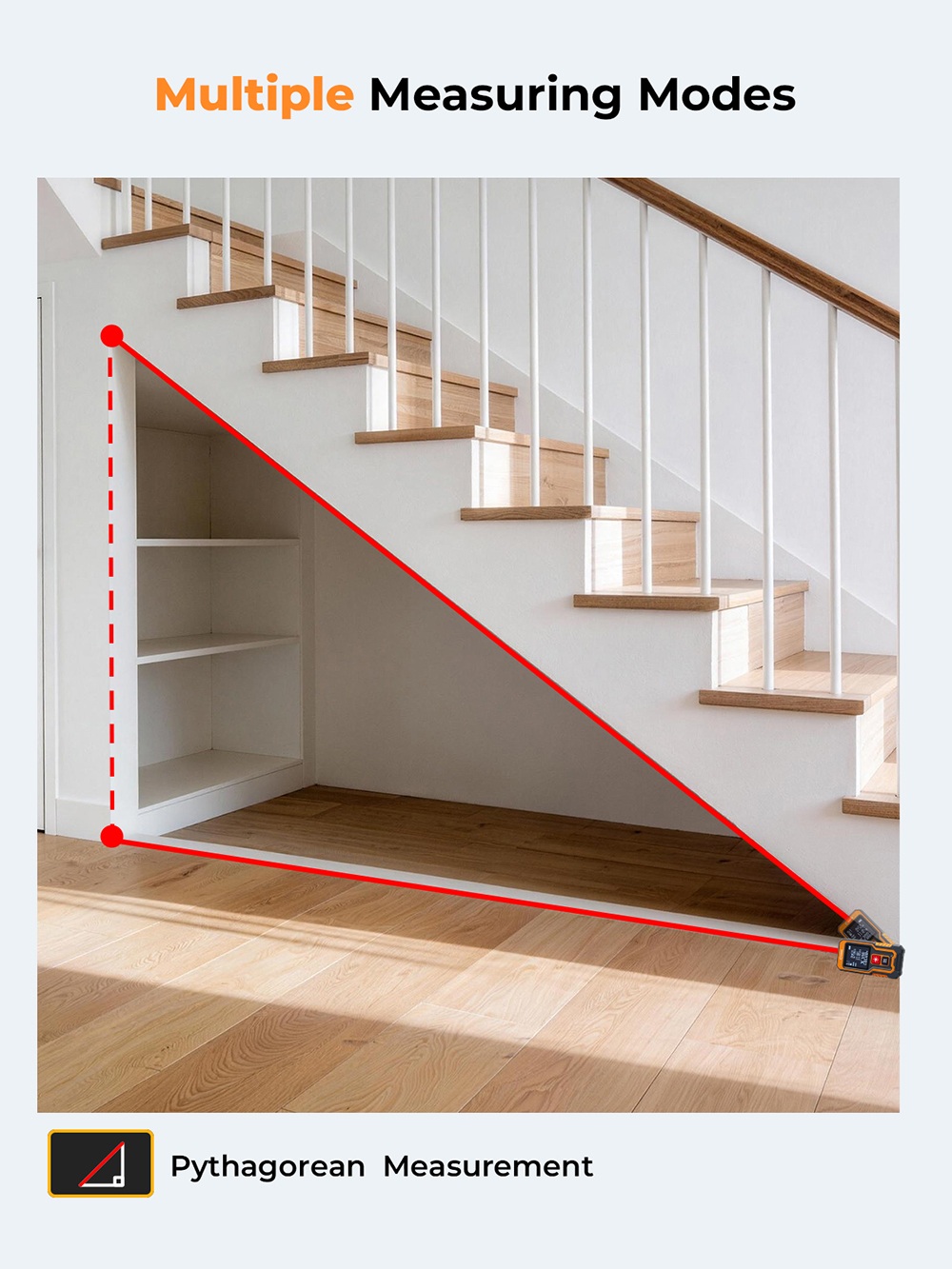 CIGMAN CD-80T Pocket-Size Laser Tape Measure, 80m Range, ±2mm Accuracy, IP54 Waterproof , 20 Data Groups, Type-C Rechargeable Laser Distance Meter