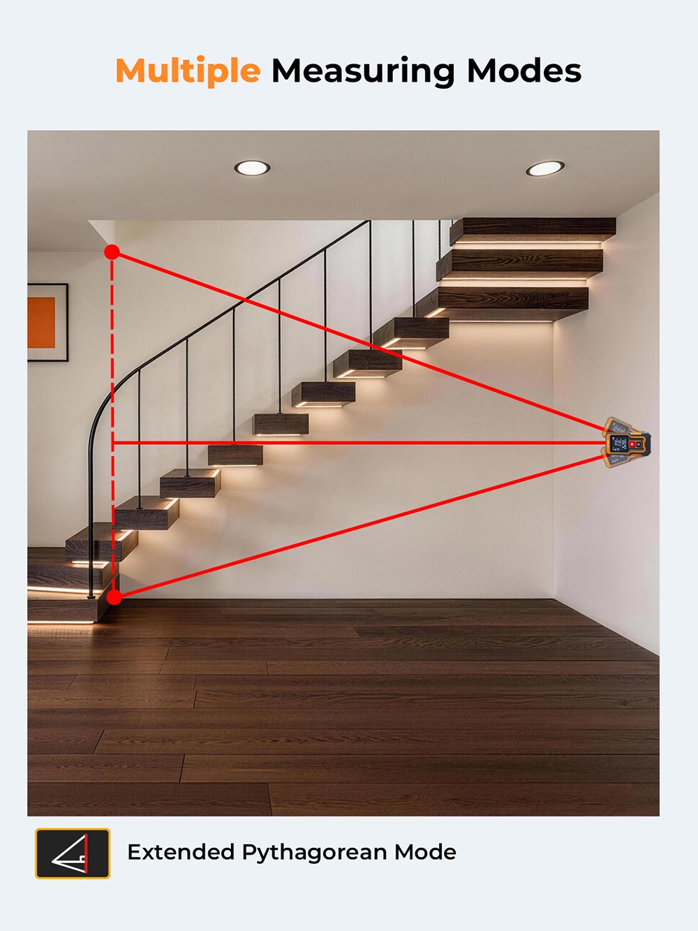 CIGMAN CD-80T Pocket-Size Laser Tape Measure, 80m Range, ±2mm Accuracy, IP54 Waterproof , 20 Data Groups, Type-C Rechargeable Laser Distance Meter