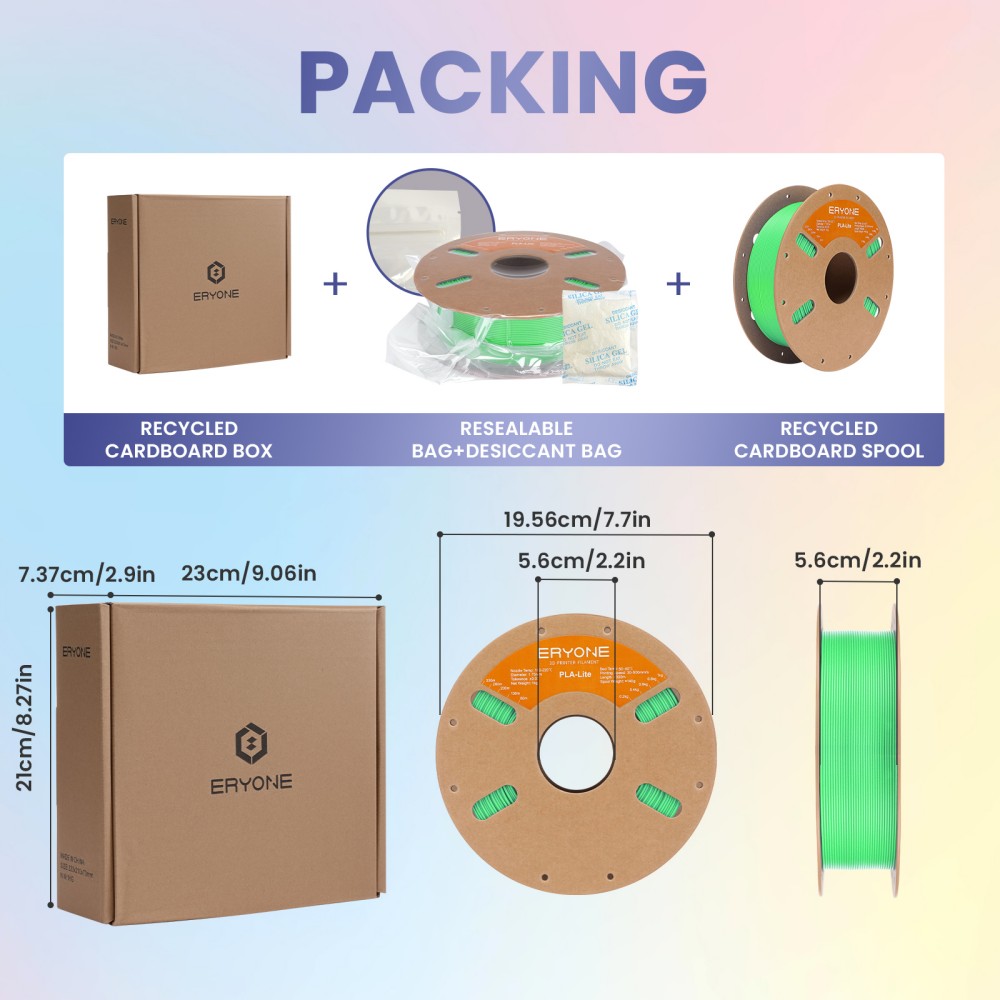 ERYONE PLA Lite Filament, 1kg - Grass Green