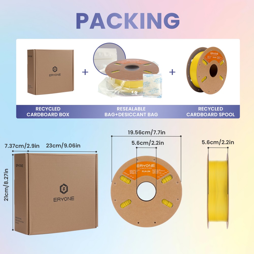 ERYONE PLA Lite Filament, 1kg - Yellow