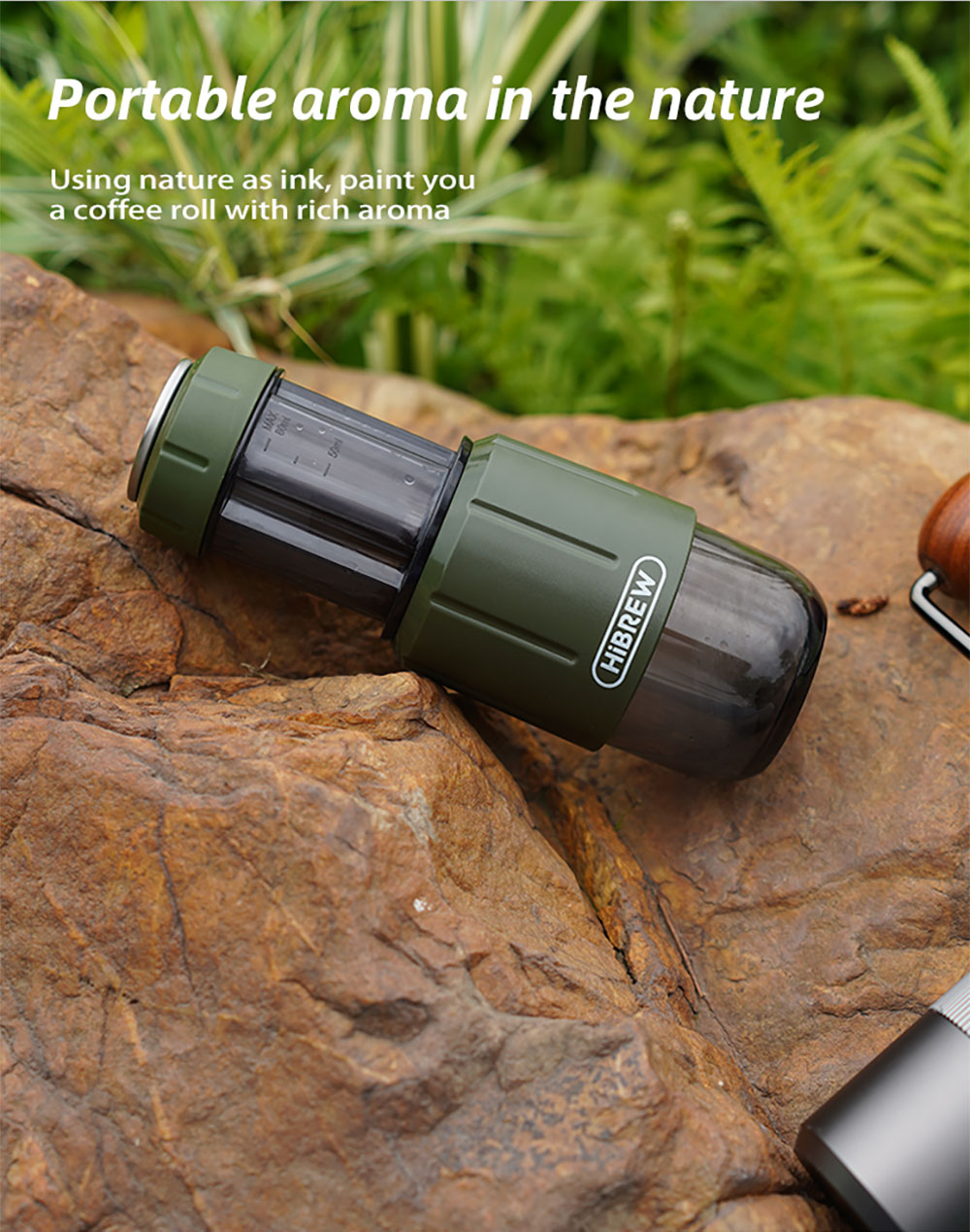 HiBREW H4D 2 az 1-ben Hordozható Espresso Készítő, Manuális Kézi Prés Kávé Kapszulákhoz és Őrölt Kávéhoz, Meleg/Hideg Kávéfőző Utazáshoz és Otthoni Használatra