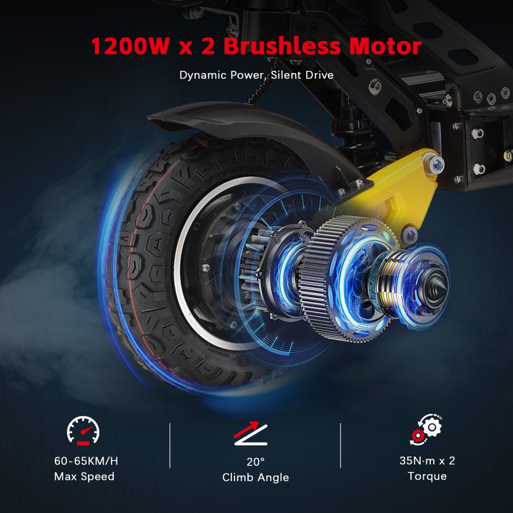 Halo Knight T102 Pro Electric Scooter, 1200W*2 Motor, 52V 28.8Ah batéria, 10