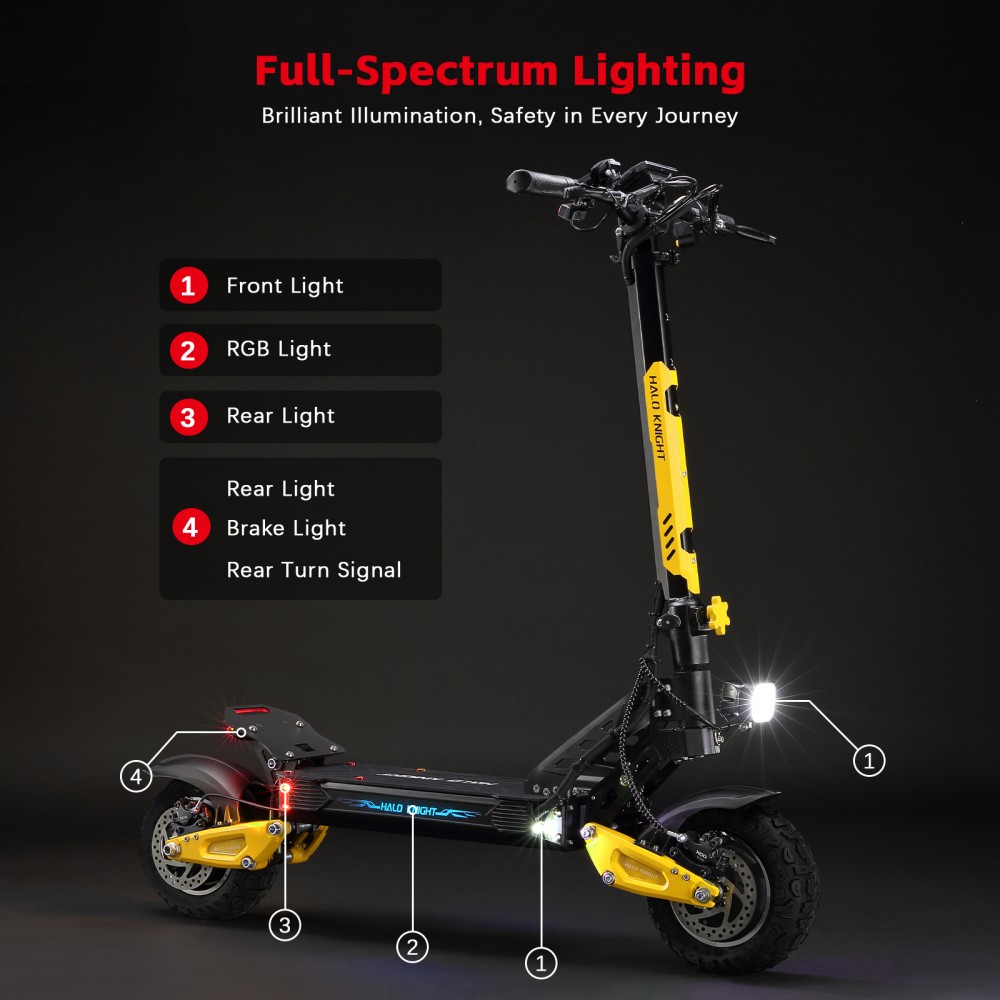 Halo Knight T102 Pro Electric Scooter, 1200W*2 Motor, 52V 28.8Ah batéria, 10