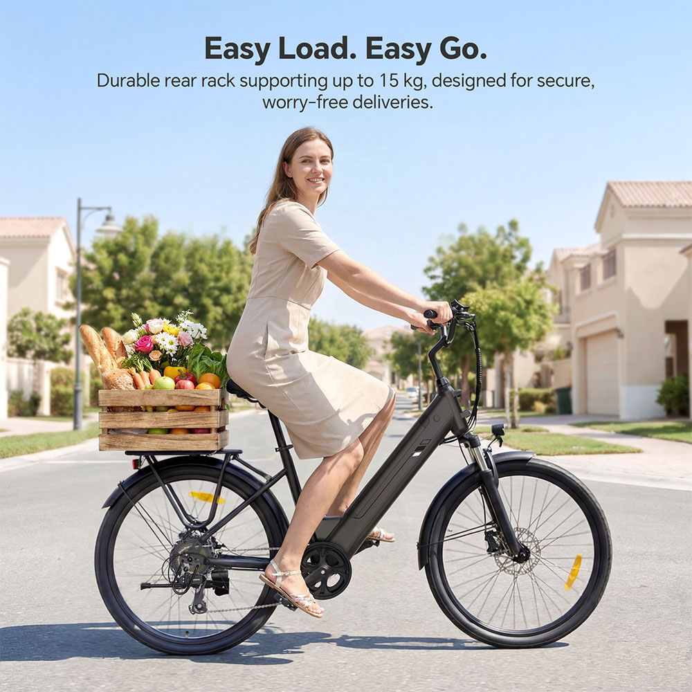 Touroll J2 ST Pro Elektrofahrrad, 250-W-Motor, 36-V-15,6-Ah-Akku, 26-Zoll-Reifen, 25 km/h H&ouml;chstgeschwindigkeit, 100 km Reichweite, hydraulische Scheibenbremse, Federgabel vorne