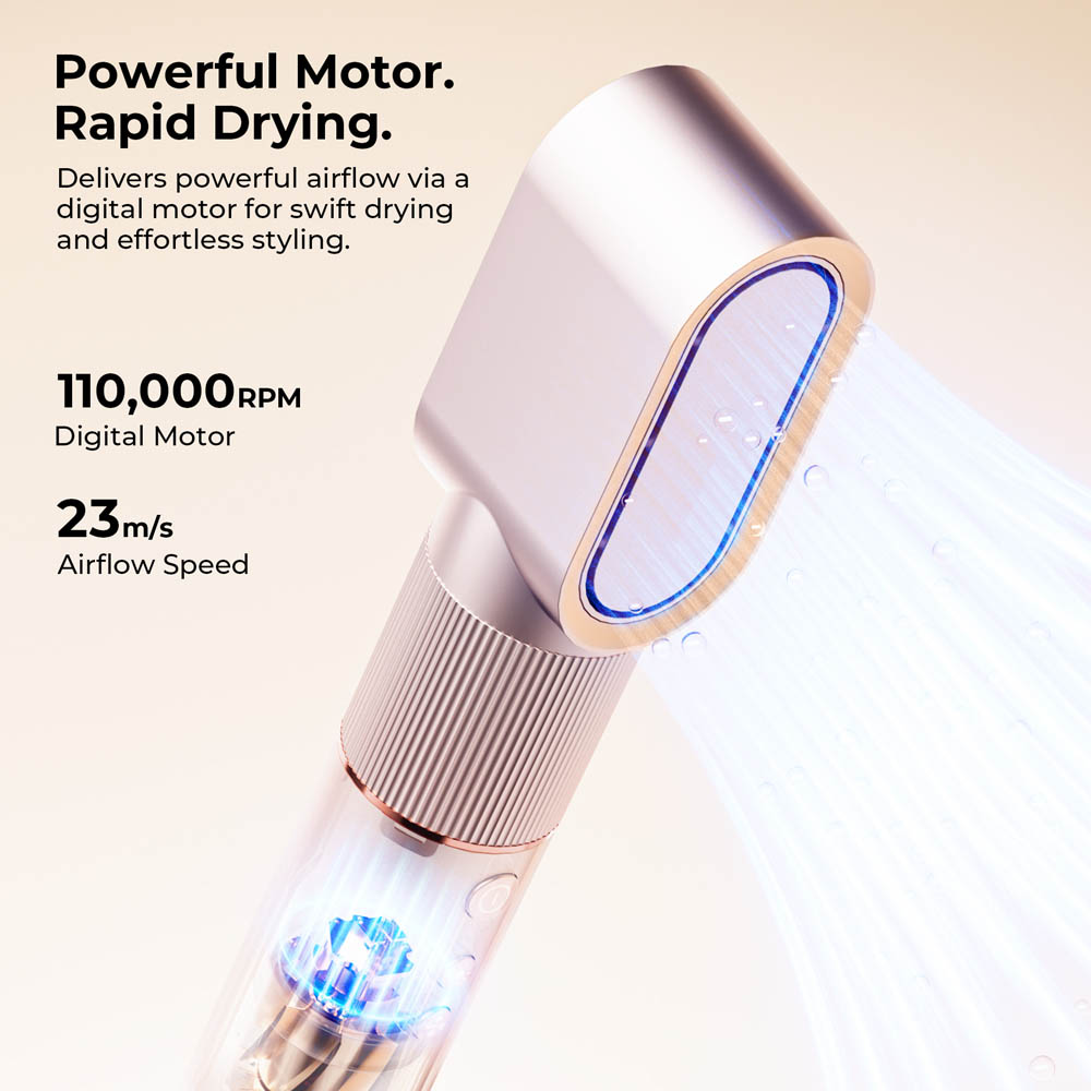 JIMMY HF9 Pro Multi-Styler &eacute;s nagy sebess&eacute;gű gyors&iacute;t&oacute;, 110000 ford./perc, 23 m/s sz&eacute;lsebess&eacute;g, 20 milli&oacute; negat&iacute;v ion, 1,8 m k&aacute;bel, sz&aacute;r&iacute;t&oacute;, form&aacute;z, g&ouml;nd&ouml;r&iacute;t &eacute;s t&aacute;pl&aacute;l