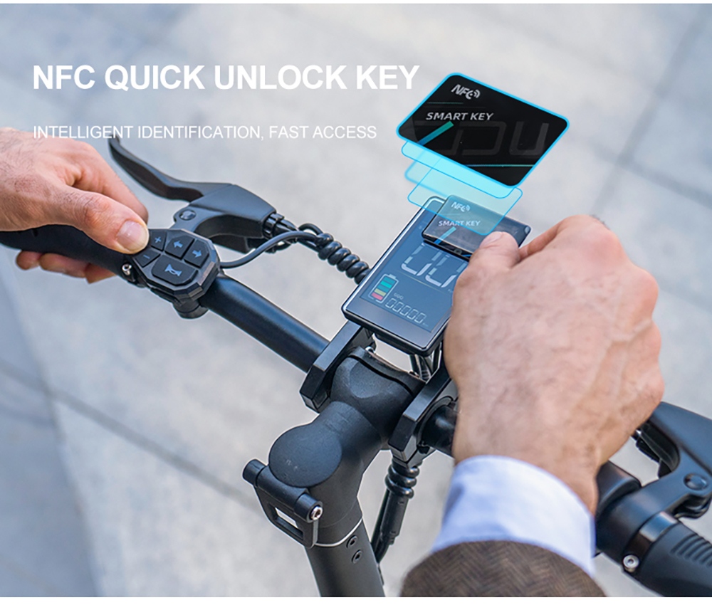 Joyor C10 DGT Electric Scooter, 500W Motor, 48V 10.4Ah batéria, 10 palcové pneumatiky, max. rýchlosť 25 km/h, dojazd 40 km, predná a zadná kotúčová brzda, dvojité predné odpruženie, odomykanie NFC