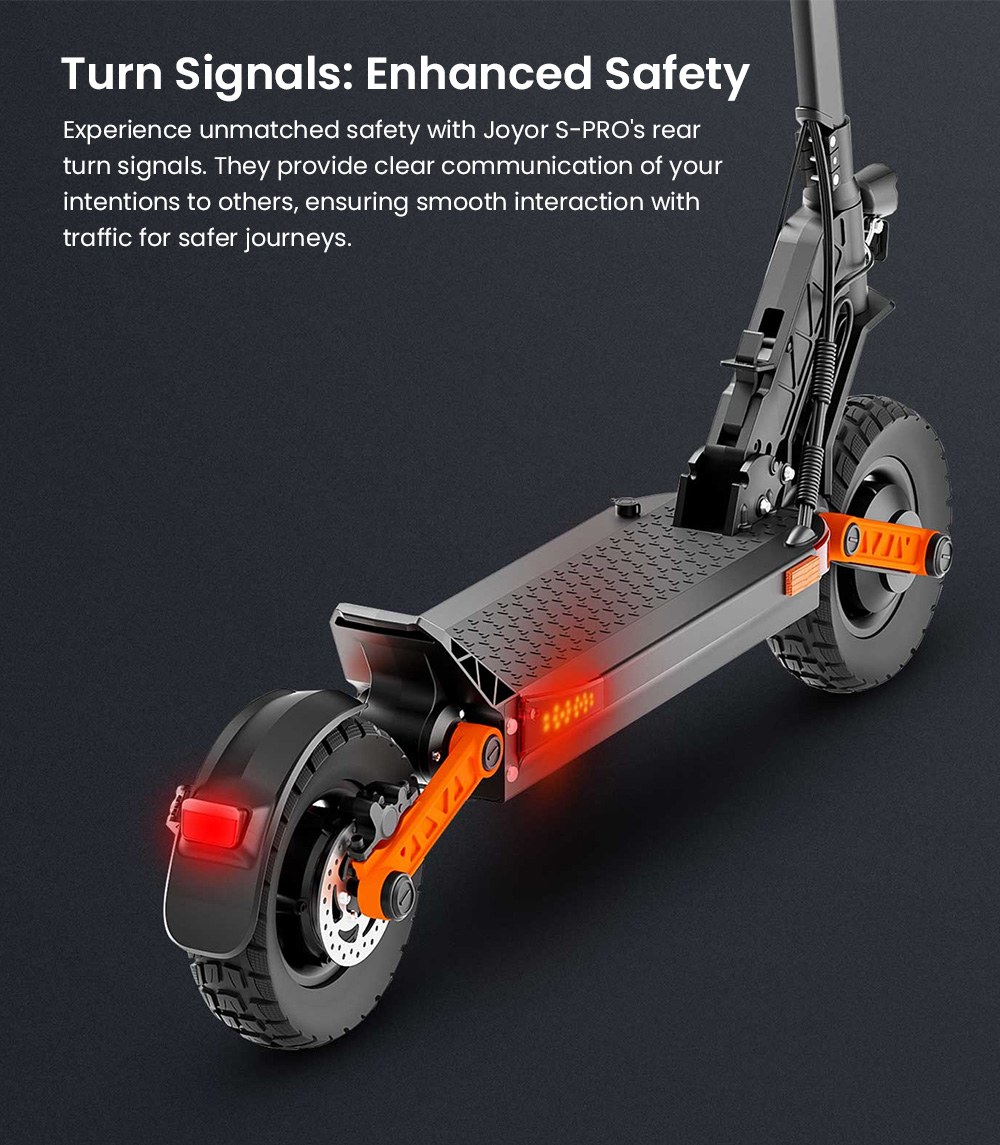 Joyor S-PRO DGT Electric Scooter, 800W*2 motor, 48V 26Ah batéria, 10 palcové pneumatiky, max. rýchlosť 25 km/h, dojazd 90 km, hydraulické kotúčové brzdy, dvojité predné a zadné odpruženie