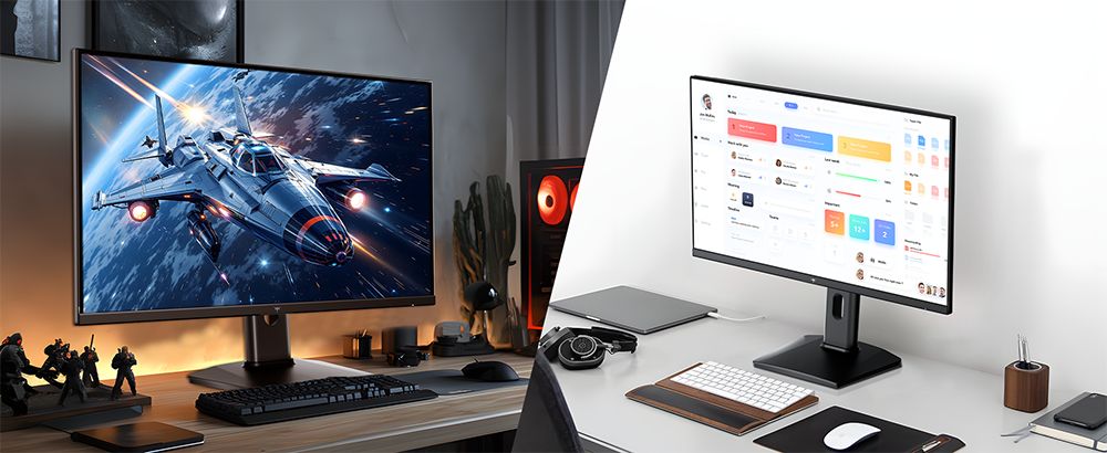 KTC H27T7P-2 Gaming Monitor, 27 inch 2560*1440 210Hz Fast IPS Screen, 1ms MPRT Response Time, FreeSync & G-Sync, HDR400, Low Blue Light, 2*HDMI2.0, 2*DP1.4, 1*USB2.0, 1*Audio Out, 100 x 100mm VESA Mount Supported