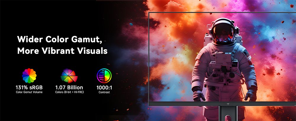 KTC H27T7P-2 Gaming Monitor, 27 inch 2560*1440 210Hz Fast IPS Screen, 1ms MPRT Response Time, FreeSync & G-Sync, HDR400, Low Blue Light, 2*HDMI2.0, 2*DP1.4, 1*USB2.0, 1*Audio Out, 100 x 100mm VESA Mount Supported