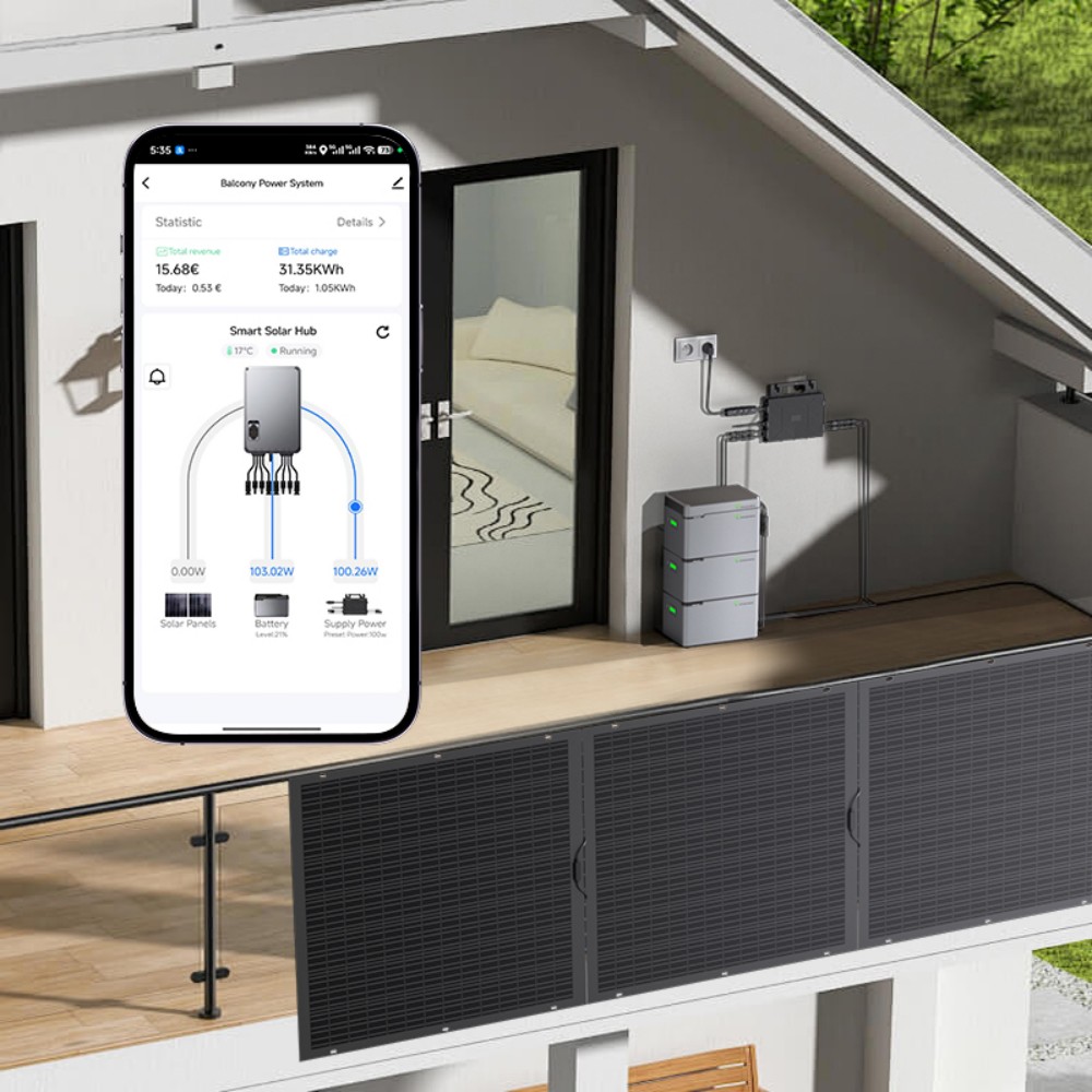 LIONSHEE LS-H1600 Solar-Hub 1600W, zwei 800W MPPT PV-Eing&auml;nge, 98% Spitzenwirkungsgrad, MC4 Plug & Play, IP65 wasserdicht, WiFi/RS485/CAN-&Uuml;berwachung, f&uuml;r Balkon-Solarsysteme