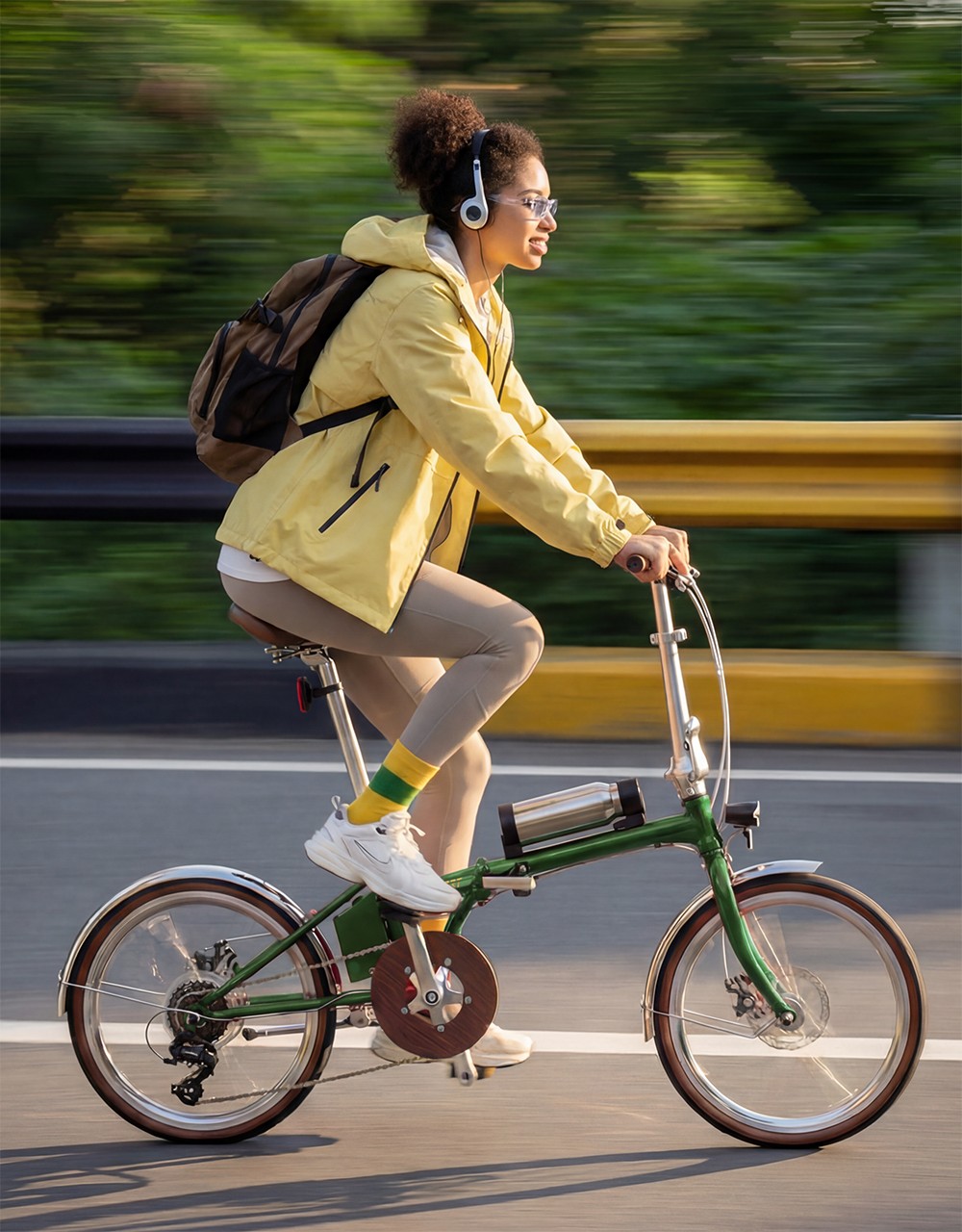 V&eacute;lo &eacute;lectrique pliant ONESPORT OT02 Pro, moteur 250 W, batterie 36 V 5,2 Ah, pneus 20 pouces, vitesse maximale 25 km/h, autonomie 25 km, freins &agrave; disque m&eacute;caniques, transmission Shimano 7 vitesses - Vert