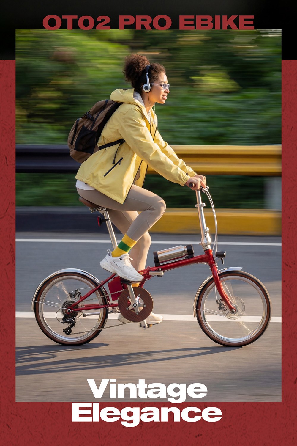 ONESPORT OT02 Pro Falt-Elektrofahrrad, 250-W-Motor, 36-V-5,2-Ah-Akku, 20-Zoll-Reifen, 25 km/h H&ouml;chstgeschwindigkeit, 25 km Reichweite, mechanische Scheibenbremse, Shimano 7-Gang-Schaltung &ndash; Rot