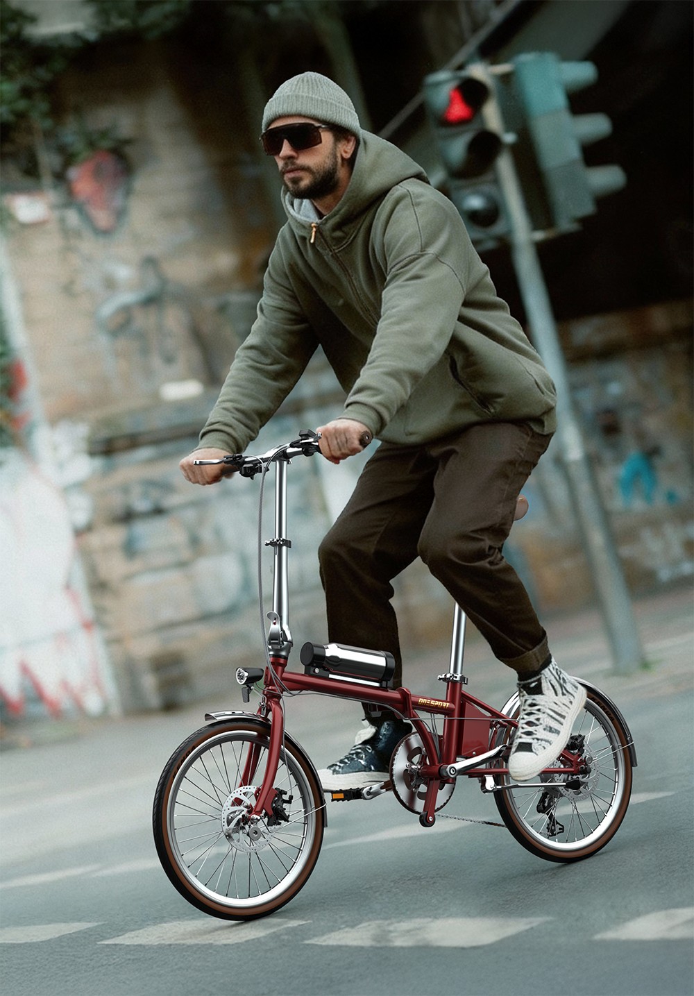 ONESPORT OT02 Pro Falt-Elektrofahrrad, 250-W-Motor, 36-V-5,2-Ah-Akku, 20-Zoll-Reifen, 25 km/h H&ouml;chstgeschwindigkeit, 25 km Reichweite, mechanische Scheibenbremse, Shimano 7-Gang-Schaltung &ndash; Rot